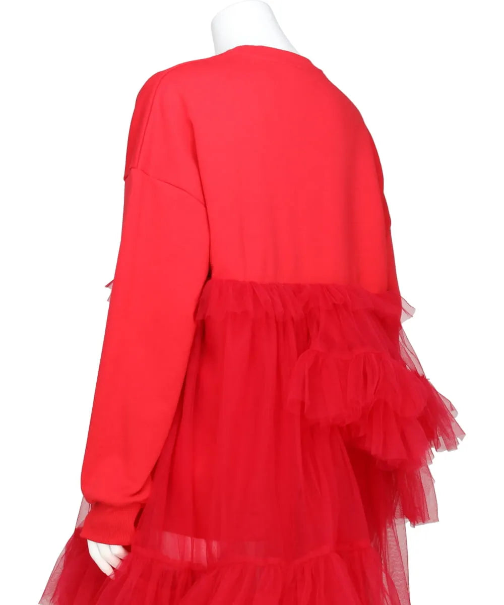 ASYMMETRIC TULLE SWEAT SHIRT – MIDWEST ONLINE STORE