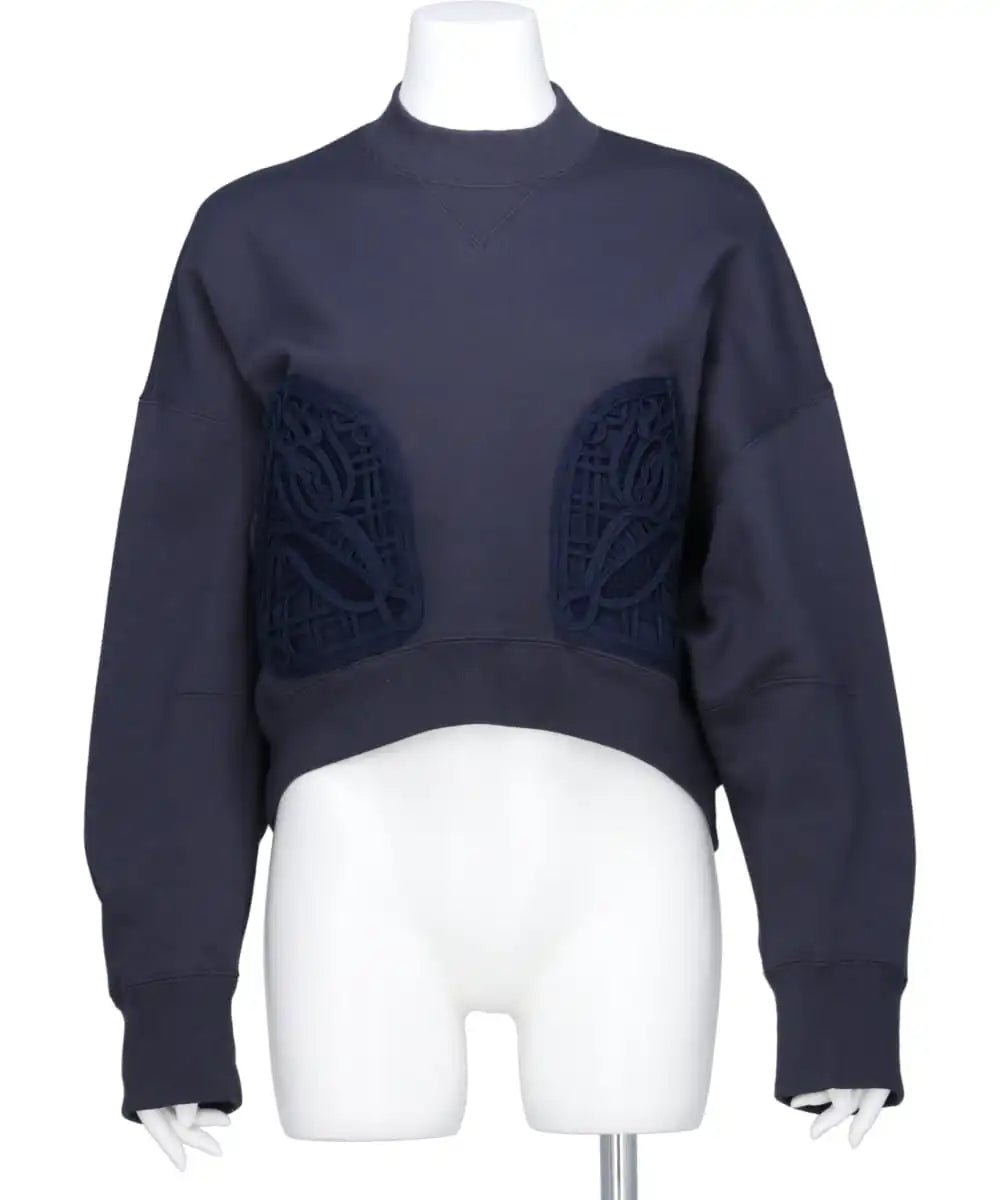 Mame Kurogouchi(マメクロゴウチ) CORDING EMBROIDERY CROPPED SWEATSHIRT