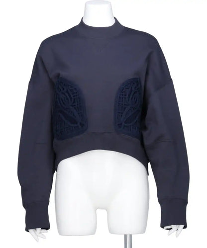 Mame Kurogouchi(マメクロゴウチ) CORDING EMBROIDERY CROPPED SWEATSHIRT