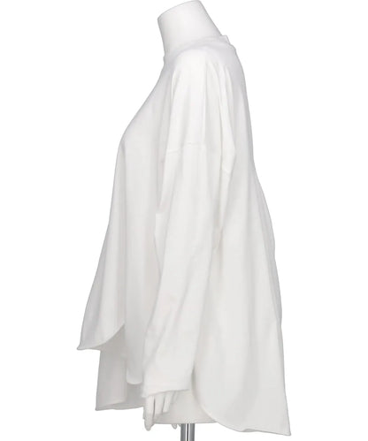 SUPIMA JERSEY ASYMMETRY DRAPE LONG SLEEVE TEE