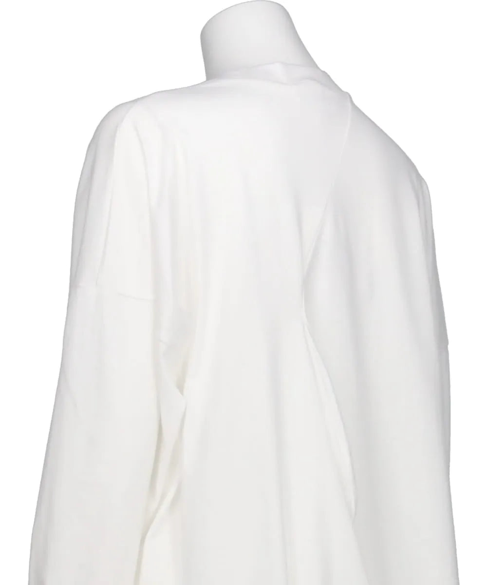 SUPIMA JERSEY ASYMMETRY DRAPE LONG SLEEVE TEE