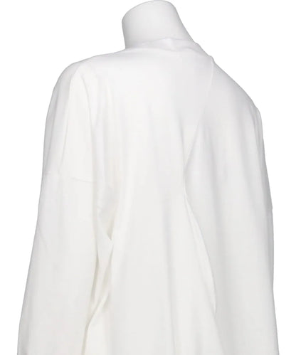 SUPIMA JERSEY ASYMMETRY DRAPE LONG SLEEVE TEE