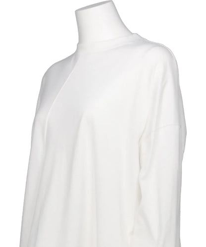 SUPIMA JERSEY ASYMMETRY DRAPE LONG SLEEVE TEE