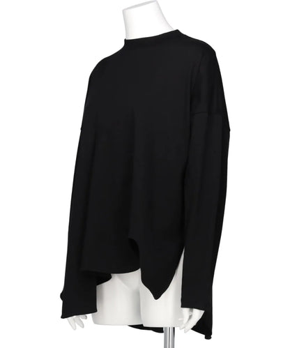 SUPIMA JERSEY ASYMMETRY DRAPE LONG SLEEVE TEE