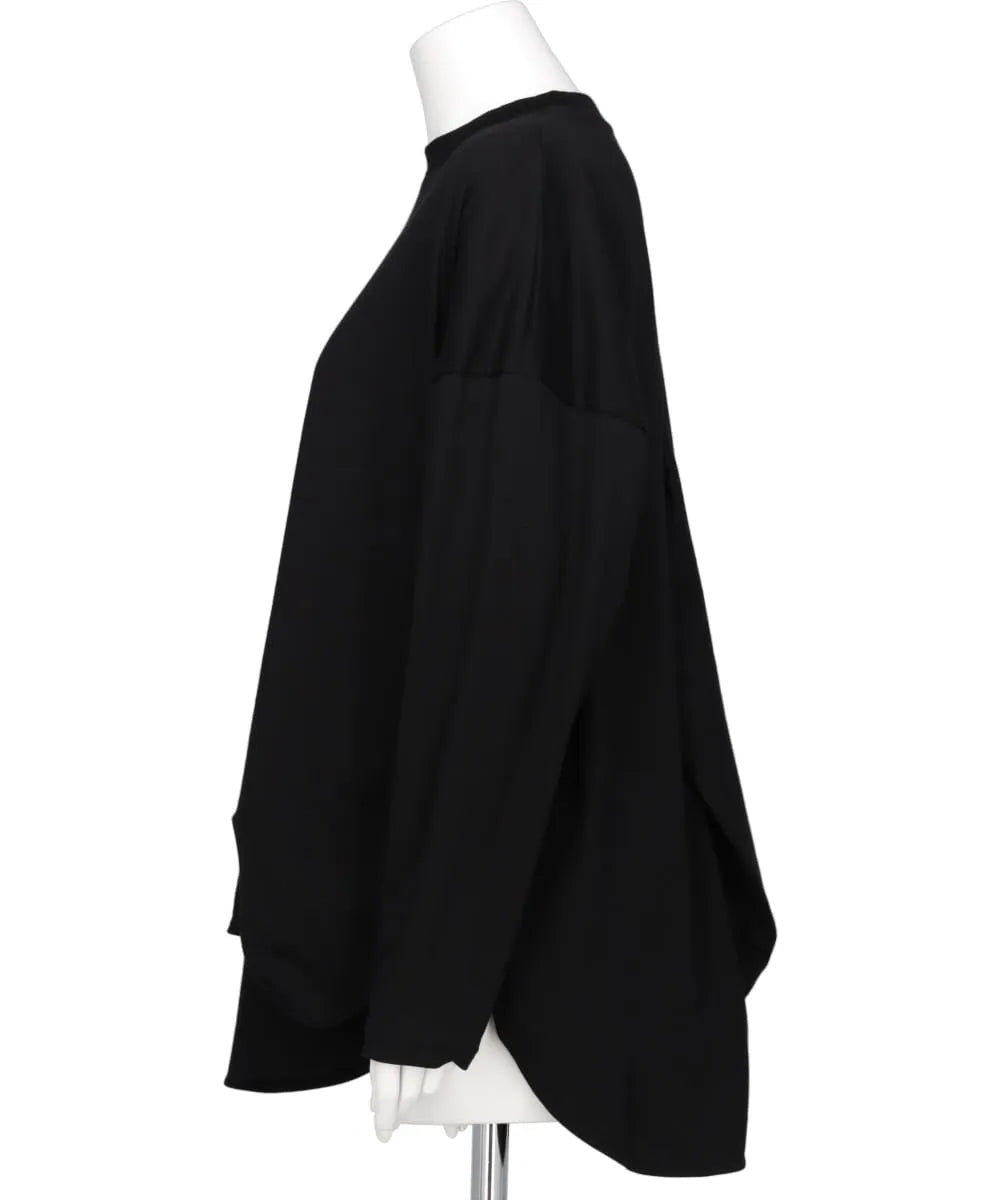 SUPIMA JERSEY ASYMMETRY DRAPE LONG SLEEVE TEE
