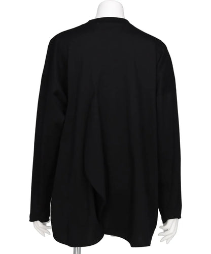 SUPIMA JERSEY ASYMMETRY DRAPE LONG SLEEVE TEE