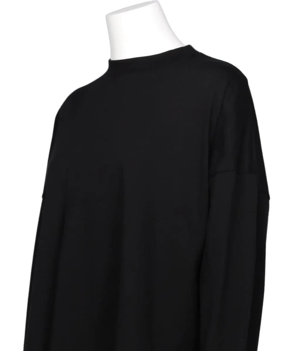 SUPIMA JERSEY ASYMMETRY DRAPE LONG SLEEVE TEE