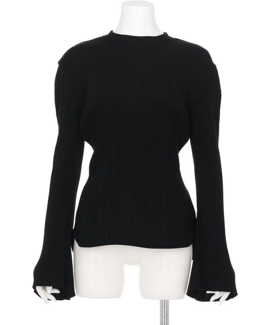 RANDOM RIBBED ORGANIC COTTONLONG SLEEVE TOP