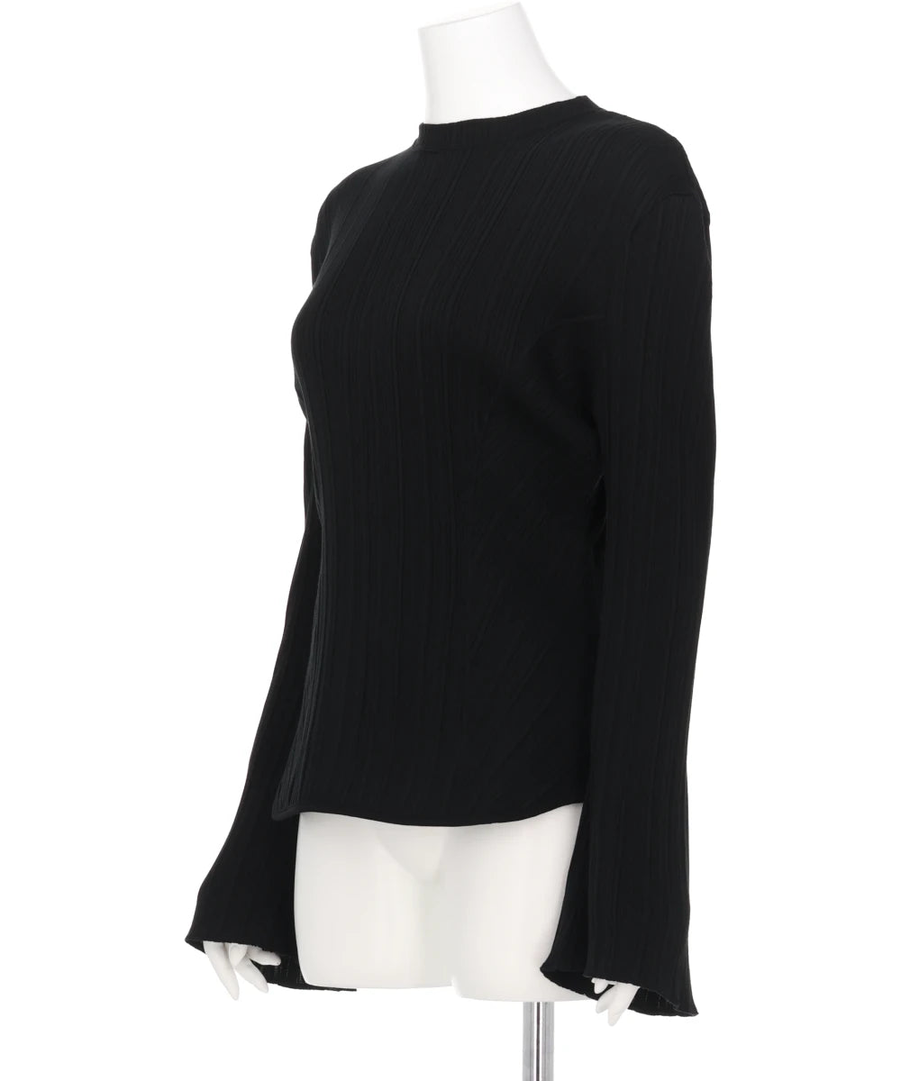 RANDOM RIBBED ORGANIC COTTONLONG SLEEVE TOP