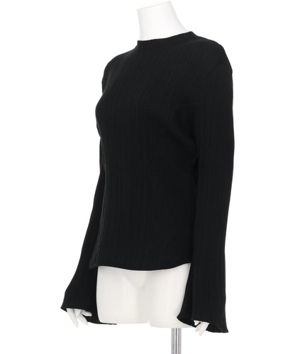 RANDOM RIBBED ORGANIC COTTONLONG SLEEVE TOP
