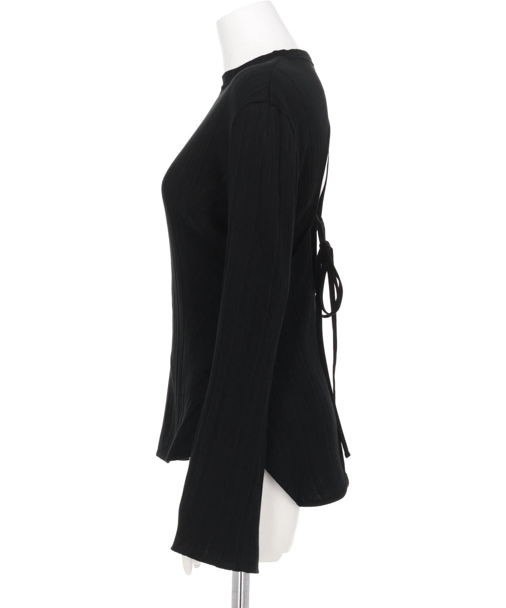 RANDOM RIBBED ORGANIC COTTONLONG SLEEVE TOP