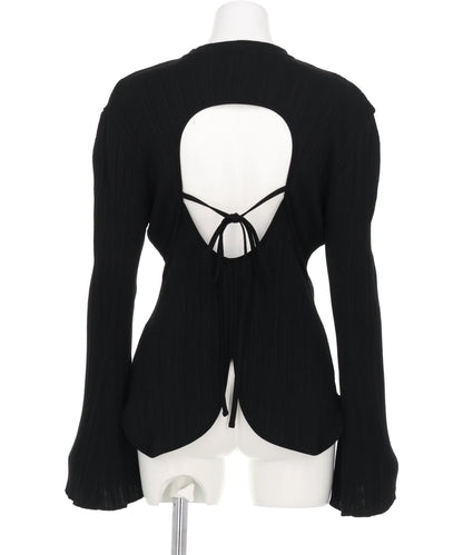 RANDOM RIBBED ORGANIC COTTONLONG SLEEVE TOP