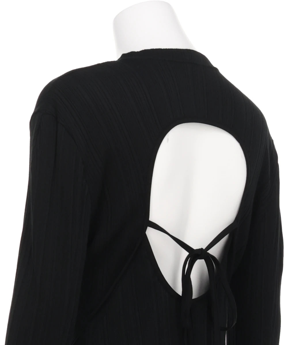 RANDOM RIBBED ORGANIC COTTONLONG SLEEVE TOP