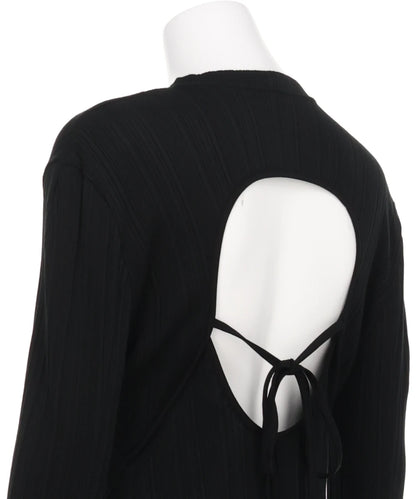 RANDOM RIBBED ORGANIC COTTONLONG SLEEVE TOP