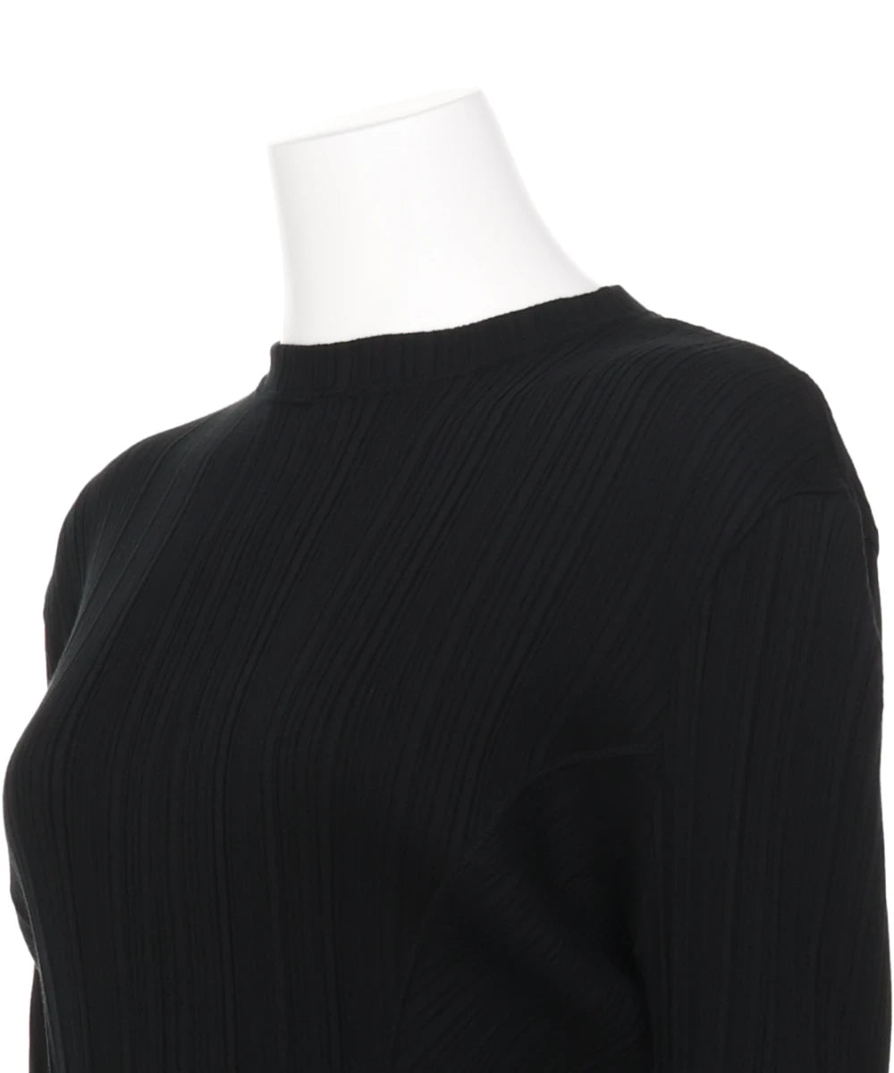RANDOM RIBBED ORGANIC COTTONLONG SLEEVE TOP