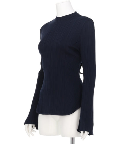 RANDOM RIBBED ORGANIC COTTONLONG SLEEVE TOP