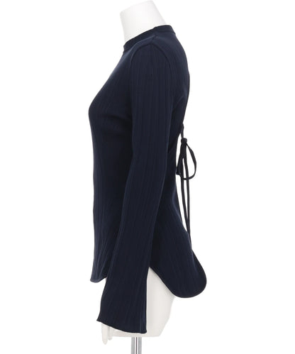 RANDOM RIBBED ORGANIC COTTONLONG SLEEVE TOP