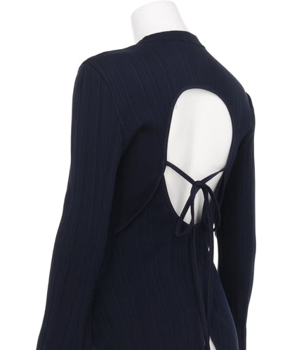 RANDOM RIBBED ORGANIC COTTONLONG SLEEVE TOP