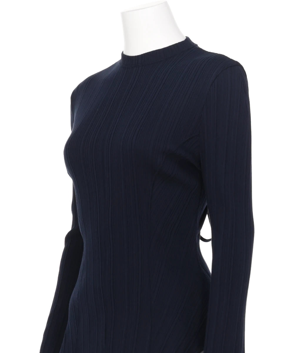 RANDOM RIBBED ORGANIC COTTONLONG SLEEVE TOP