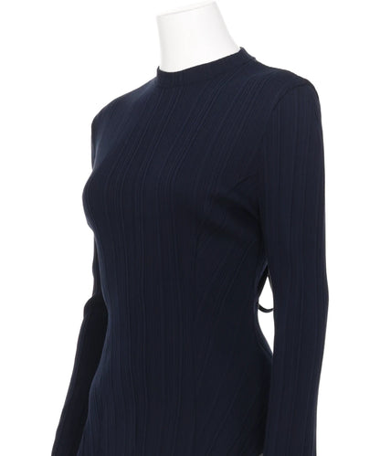 RANDOM RIBBED ORGANIC COTTONLONG SLEEVE TOP