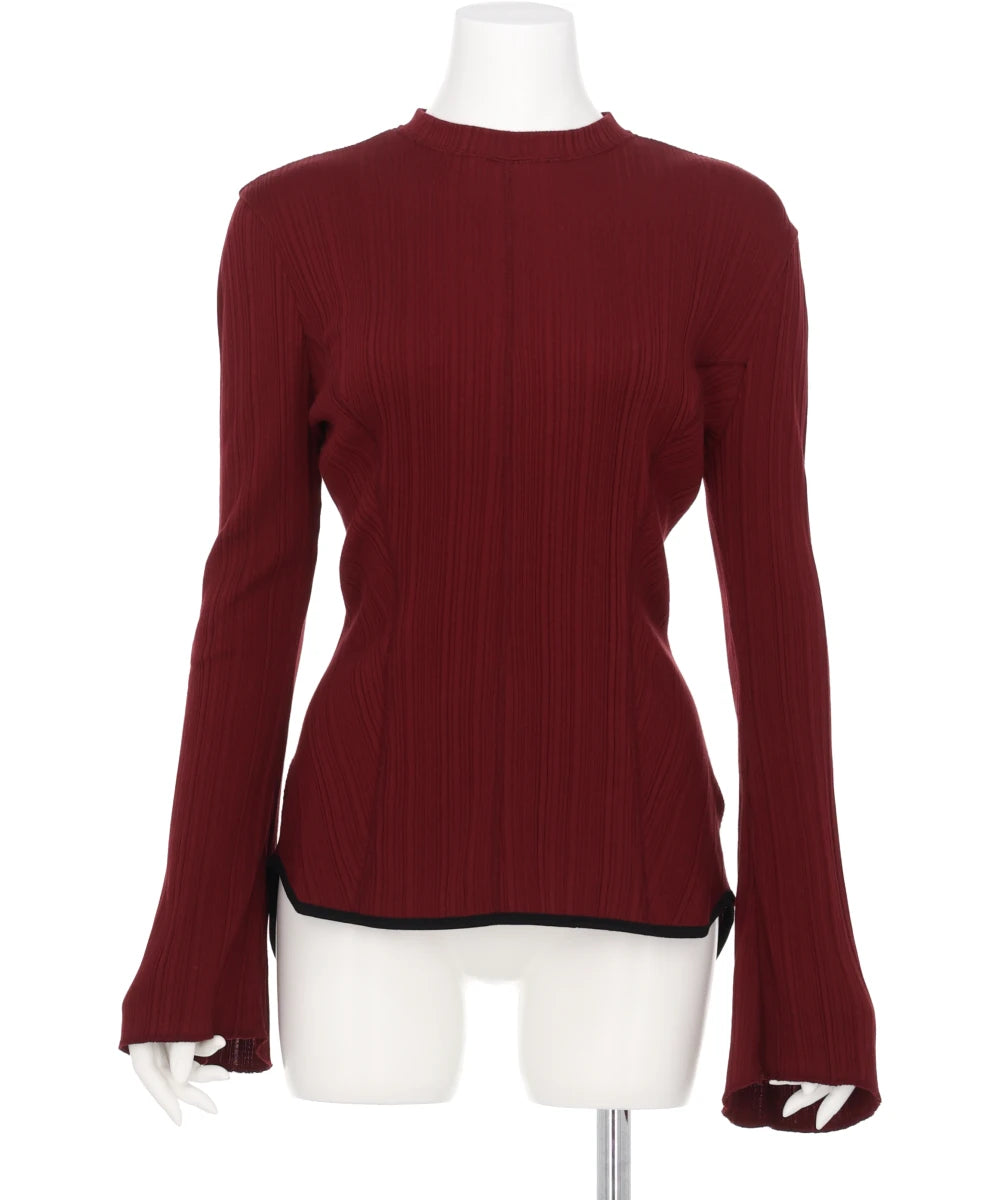 RANDOM RIBBED ORGANIC COTTONLONG SLEEVE TOP