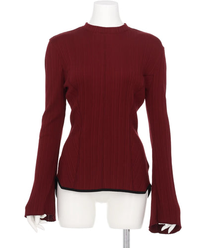 RANDOM RIBBED ORGANIC COTTONLONG SLEEVE TOP