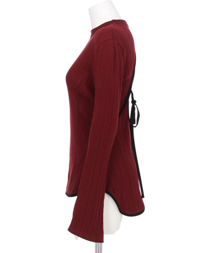 RANDOM RIBBED ORGANIC COTTONLONG SLEEVE TOP