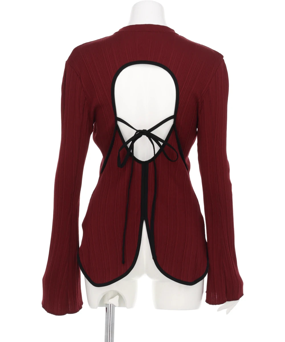 RANDOM RIBBED ORGANIC COTTONLONG SLEEVE TOP