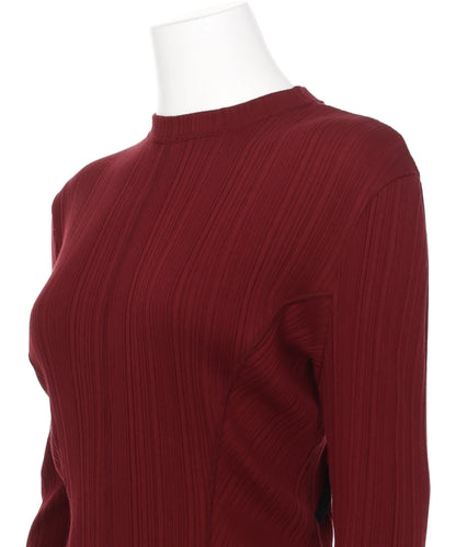 RANDOM RIBBED ORGANIC COTTONLONG SLEEVE TOP