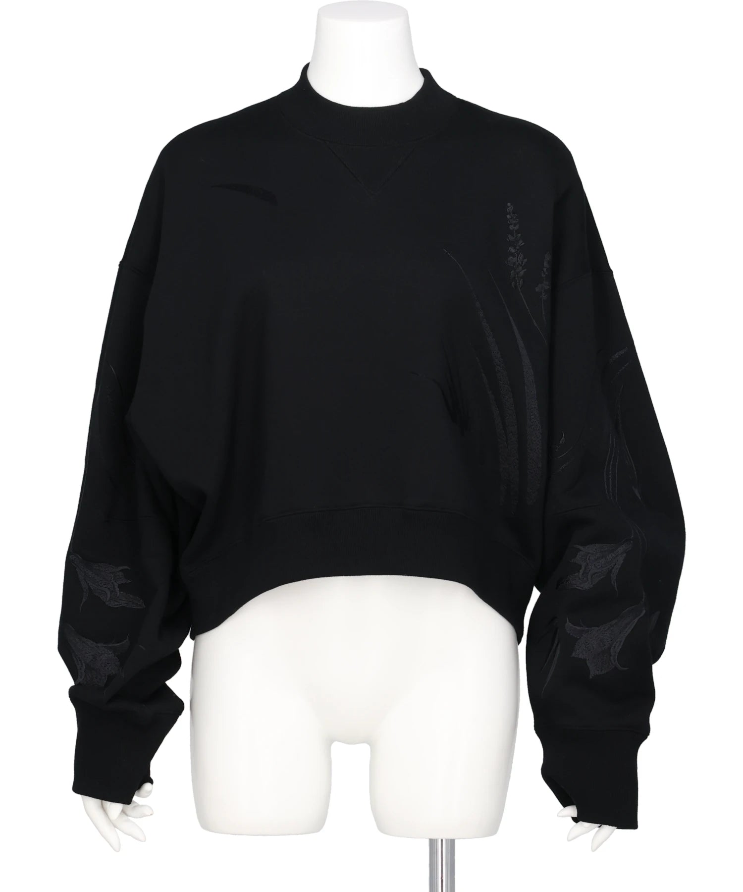 Mame Kurogouchi(マメクロゴウチ) FLORAL MOTIF EMBROIDERED SWEATSHIRTS