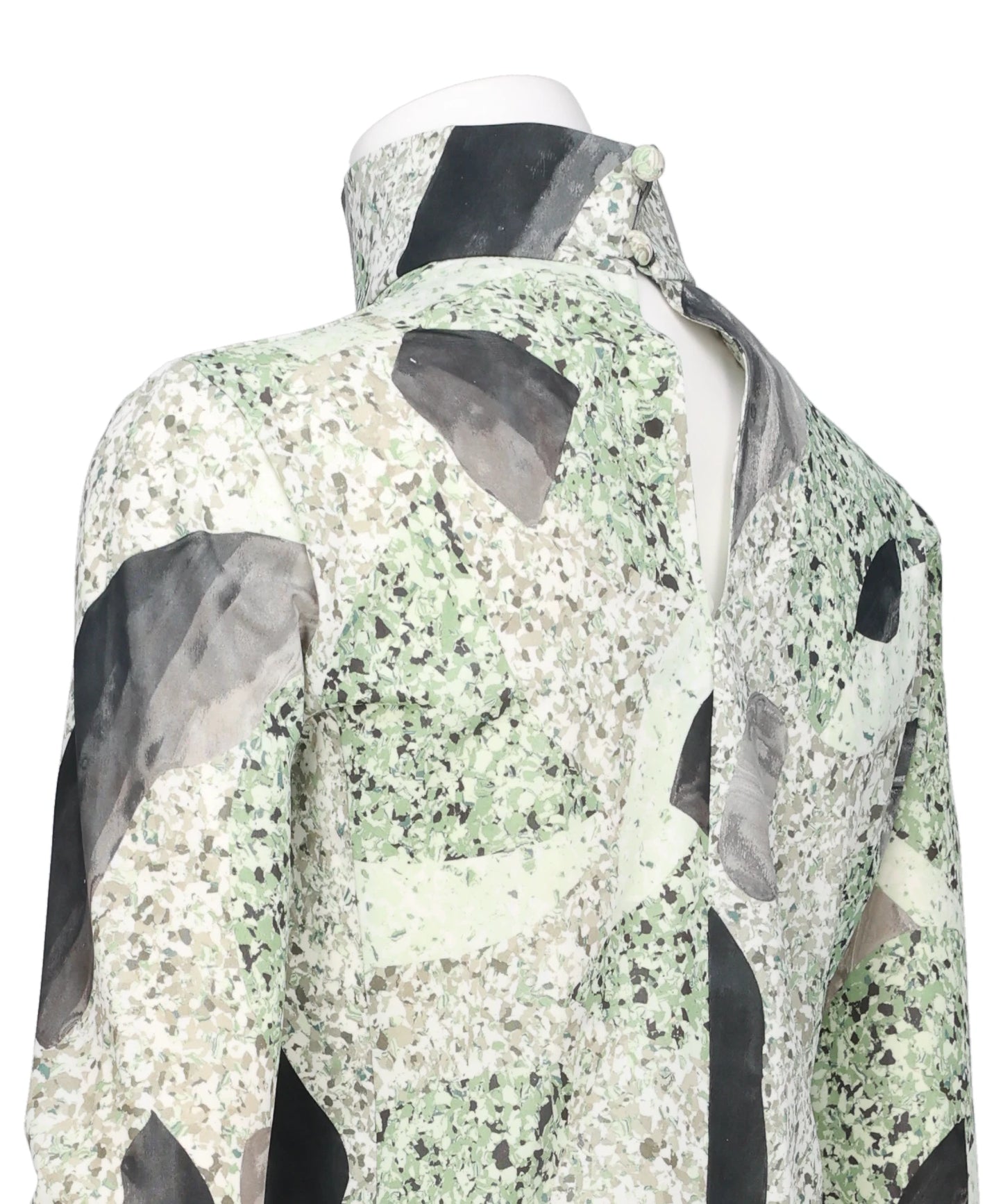 MARBLE PRINT JERSEY HIGH NECK TOP