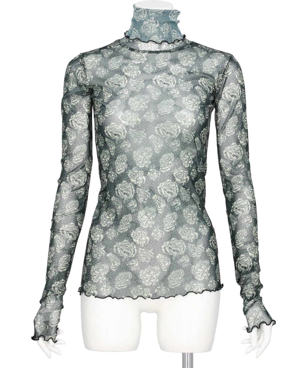 FLOWER MESH HIGH NECK
