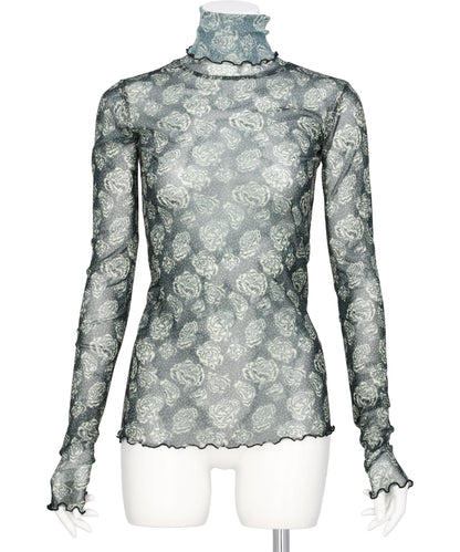 FLOWER MESH HIGH NECK