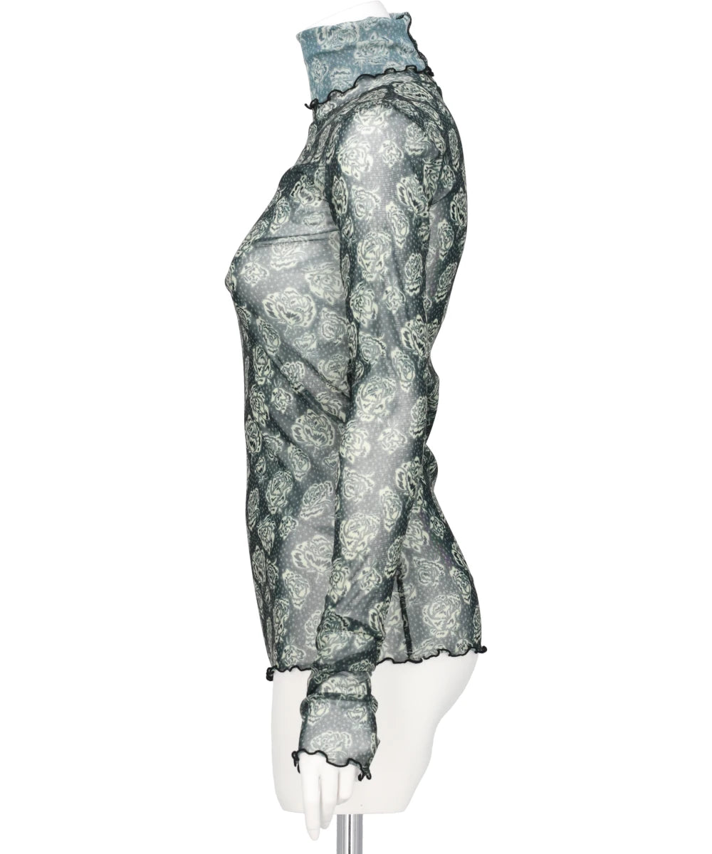 FLOWER MESH HIGH NECK