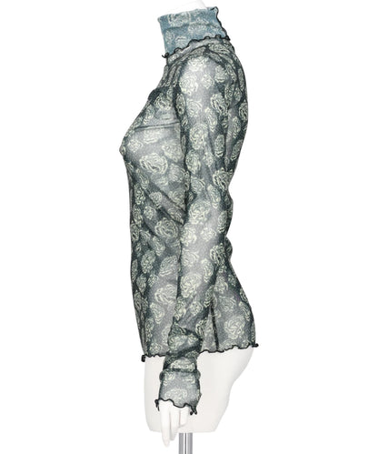FLOWER MESH HIGH NECK