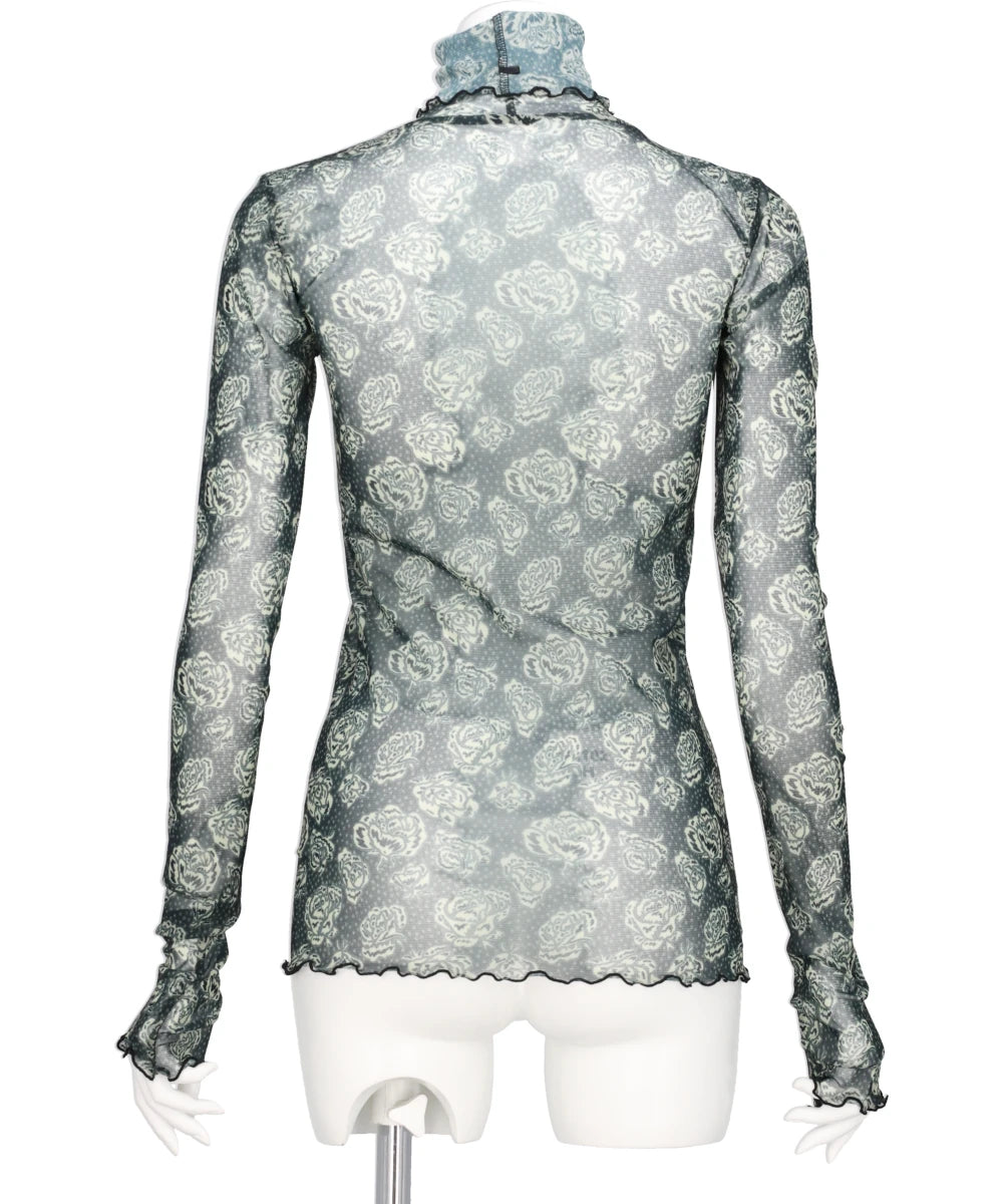 FLOWER MESH HIGH NECK