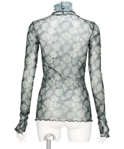 FLOWER MESH HIGH NECK
