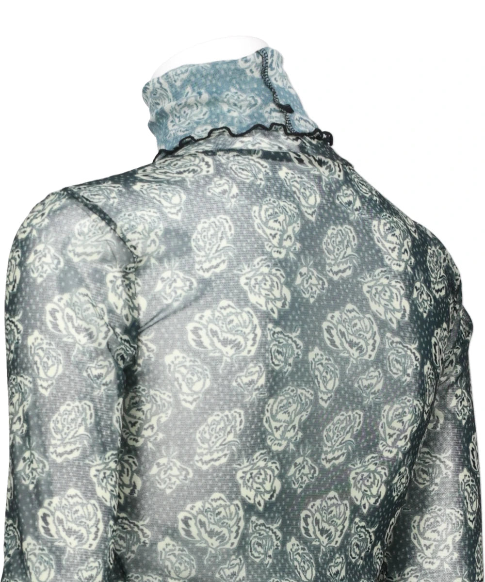 FLOWER MESH HIGH NECK