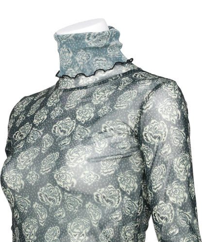 FLOWER MESH HIGH NECK