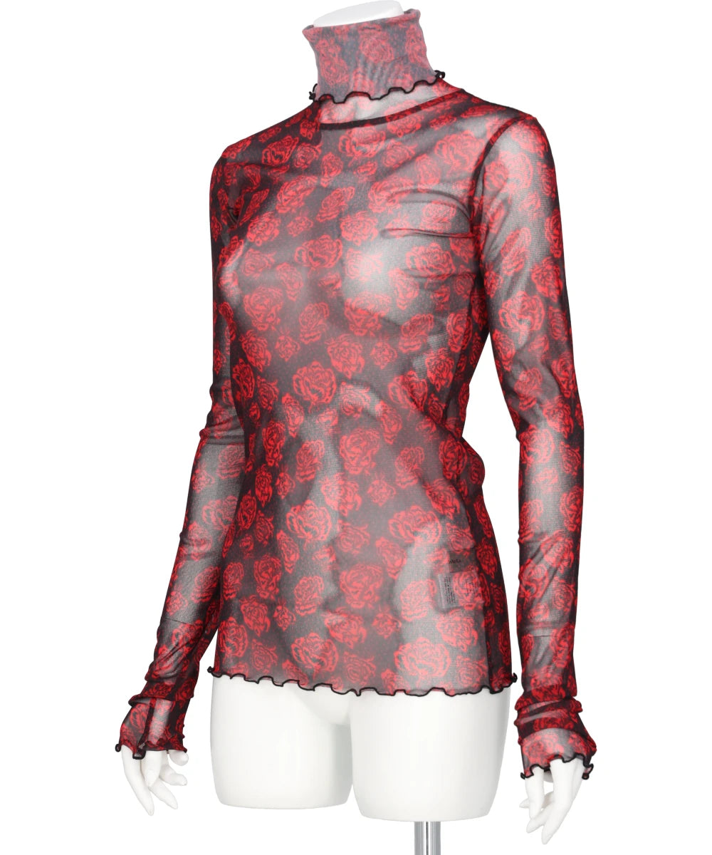 FLOWER MESH HIGH NECK