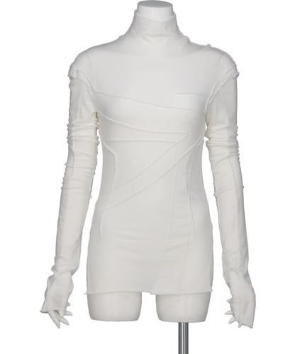 GAUZE HIGH NECK TOP