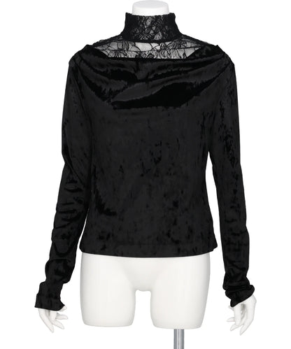 CRUSHED VELOUR GATHERED TOP