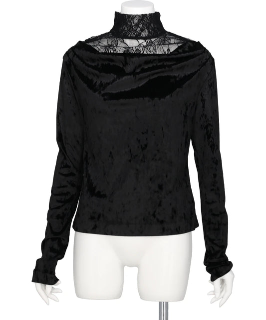 CRUSHED VELOUR GATHERED TOP