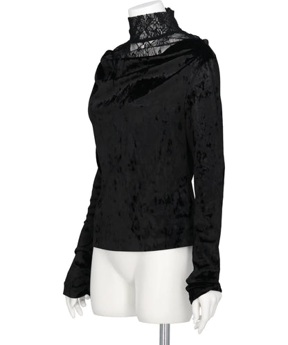 CRUSHED VELOUR GATHERED TOP