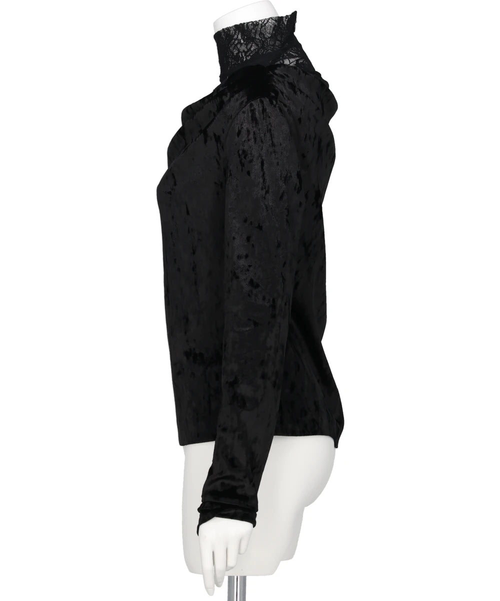 CRUSHED VELOUR GATHERED TOP