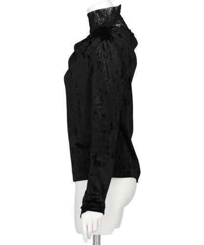 CRUSHED VELOUR GATHERED TOP