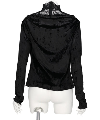 CRUSHED VELOUR GATHERED TOP