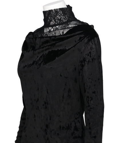 CRUSHED VELOUR GATHERED TOP