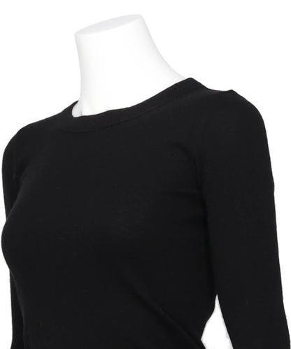 CROPPED RIB LS T - BLACK