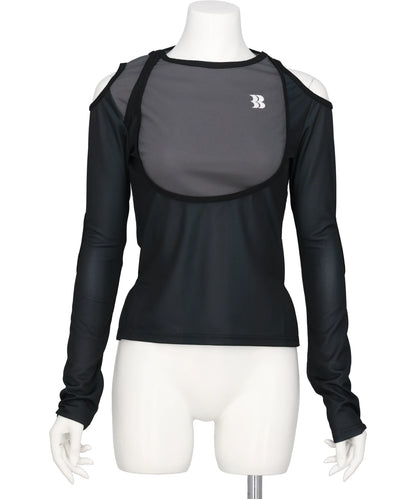 BASICKS(ベイシックス) CUT OUT FOOTBALL T-SHIRT